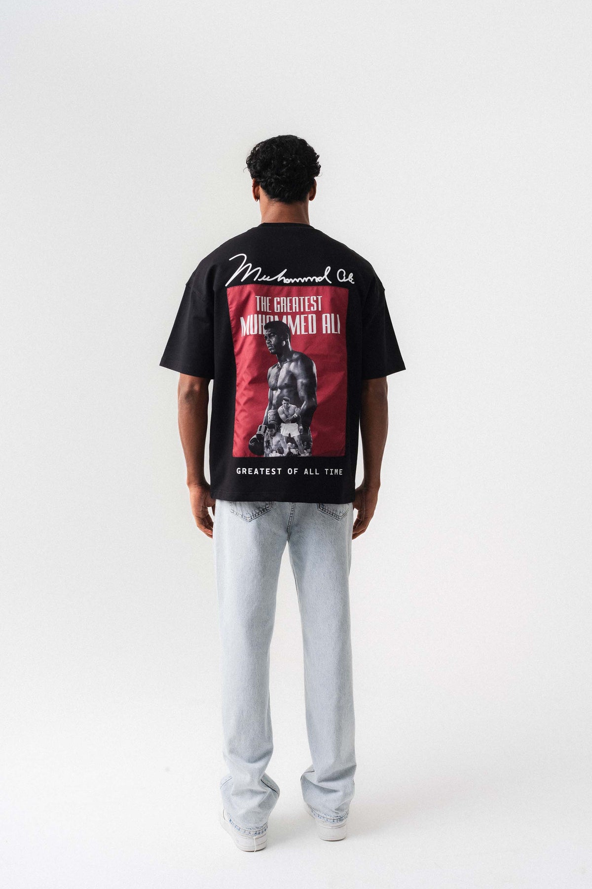 The Greatest Muhammed Ali Siyah Oversize Baskılı T-Shirt