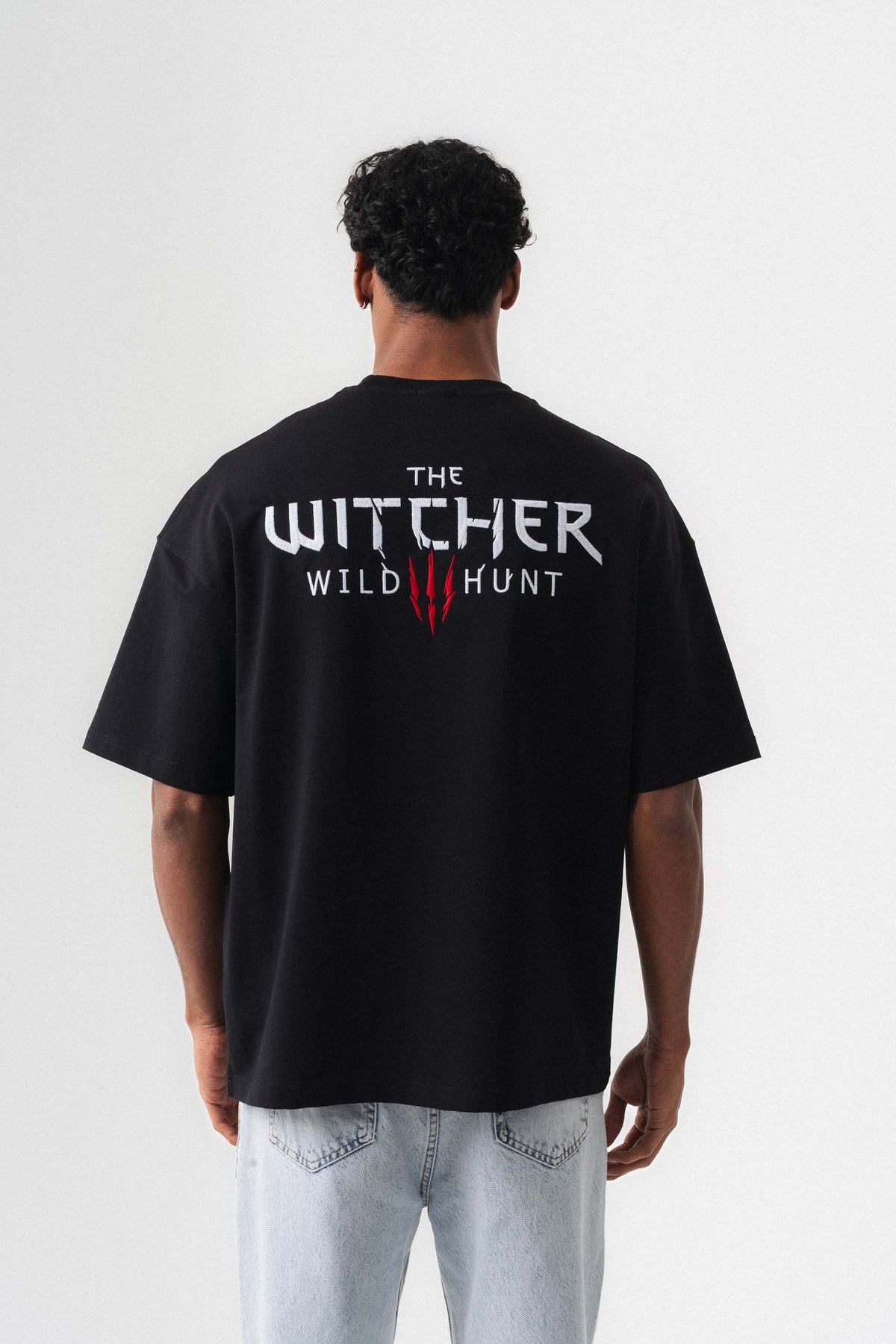 The Witcher Siyah Oversize Baskılı T-Shirt