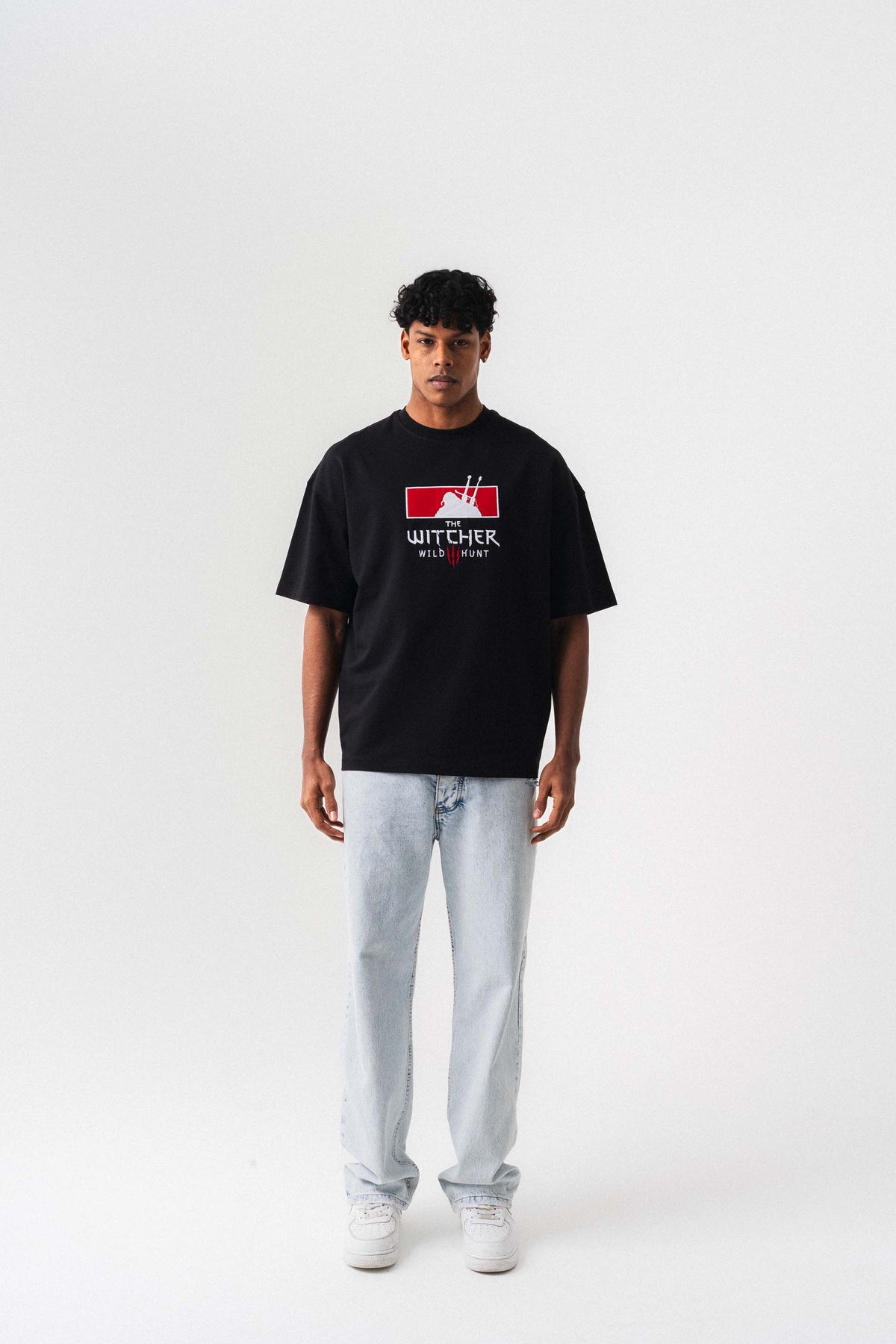 The Witcher Siyah Oversize Baskılı T-Shirt