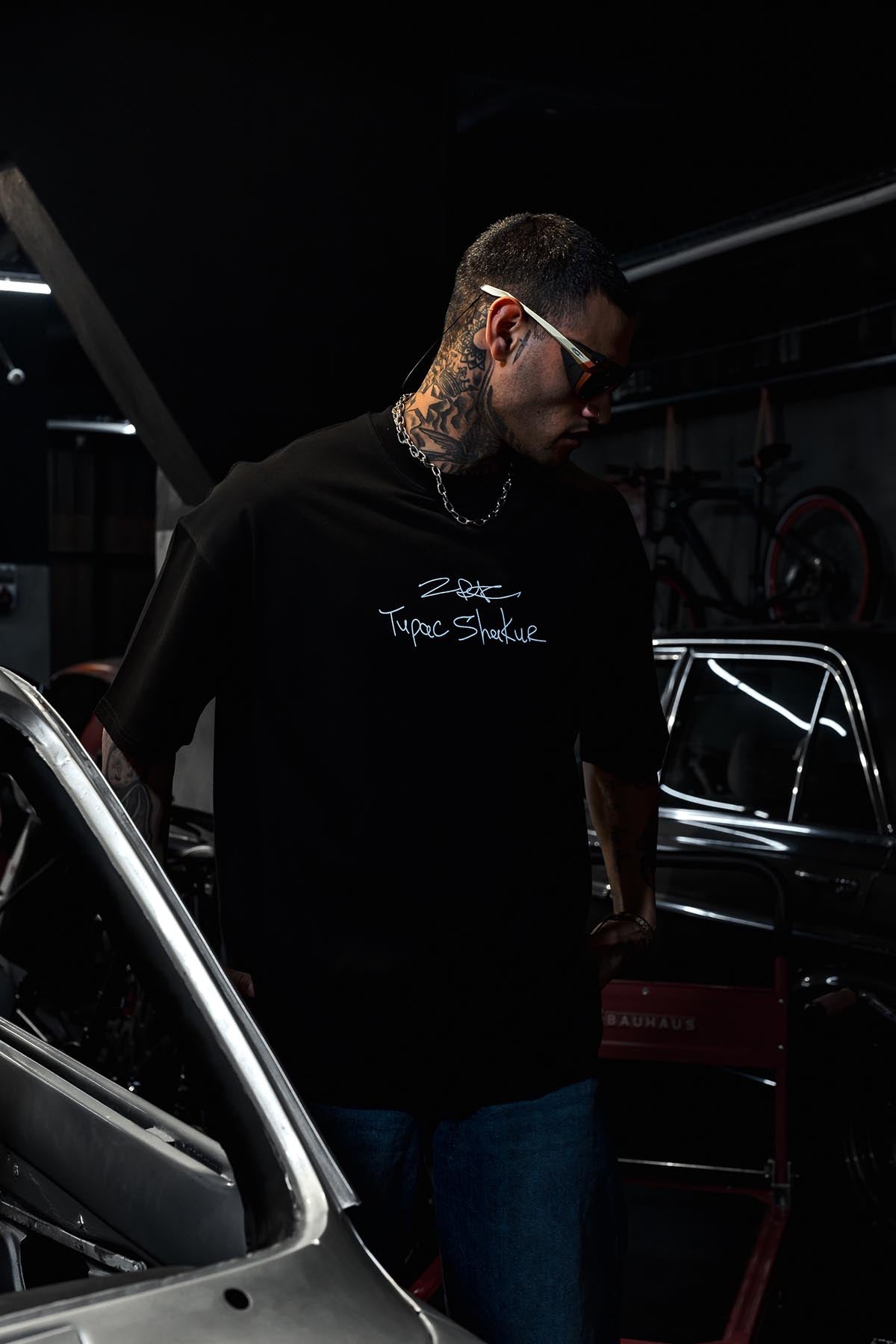 Tupac Contour Oversize Black T-shirt