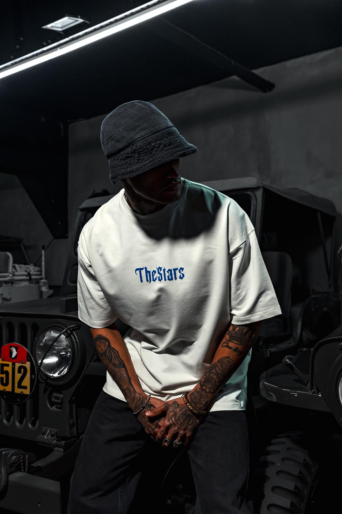 TheStars Bird Print Oversize White T-Shirt
