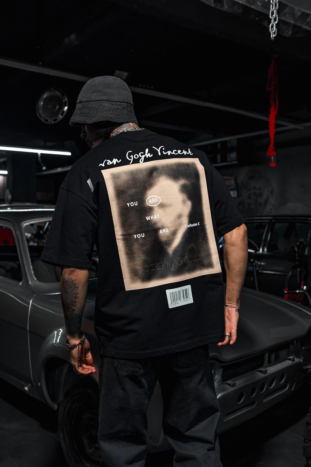 Van Gogh Vincent Printed Patch Oversize Black T-Shirt
