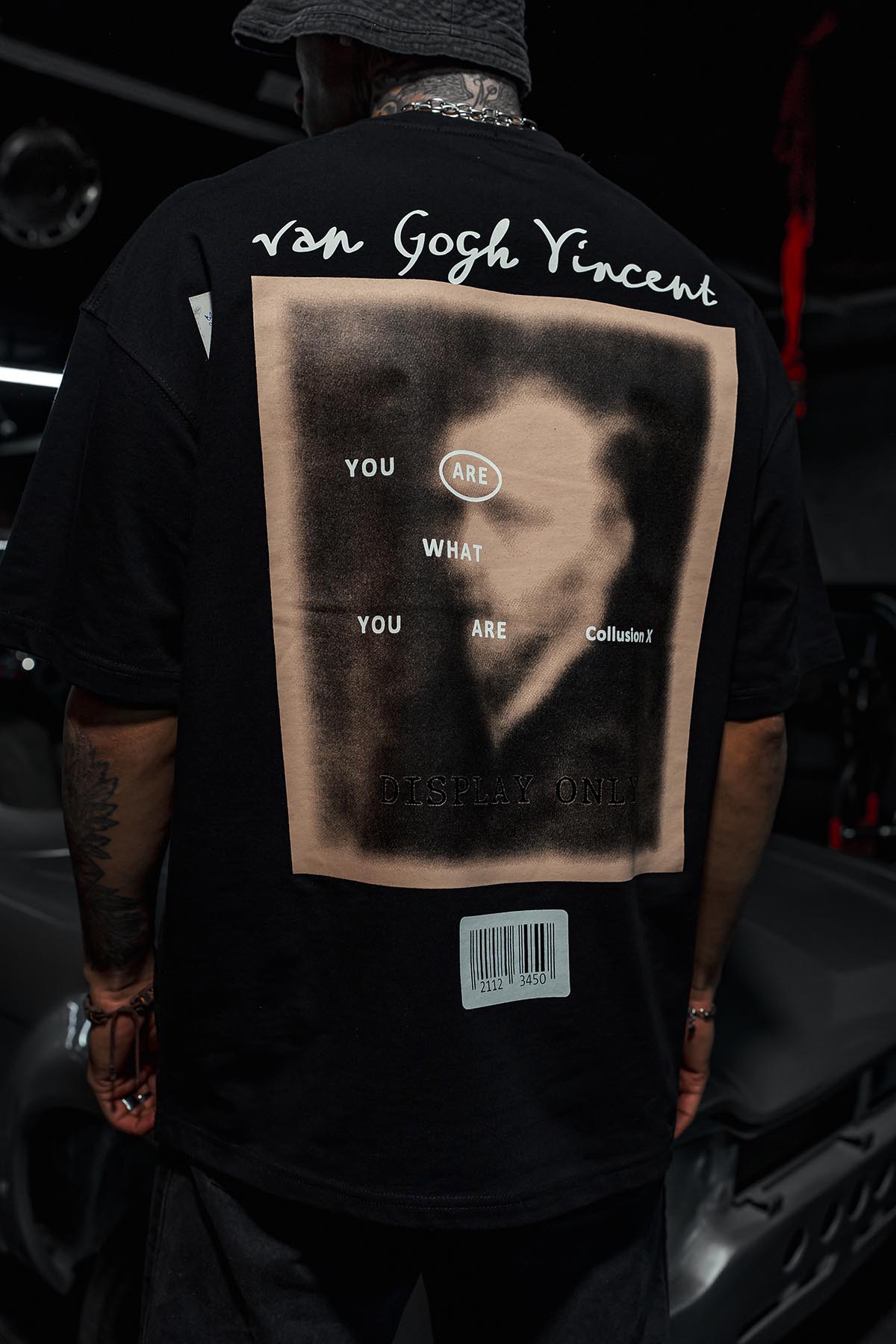 Van Gogh Vincent Printed Patch Oversize Black T-Shirt