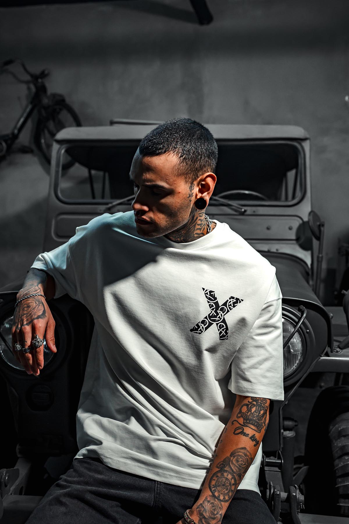 X Very Cool Printed Oversize White T-Shirt