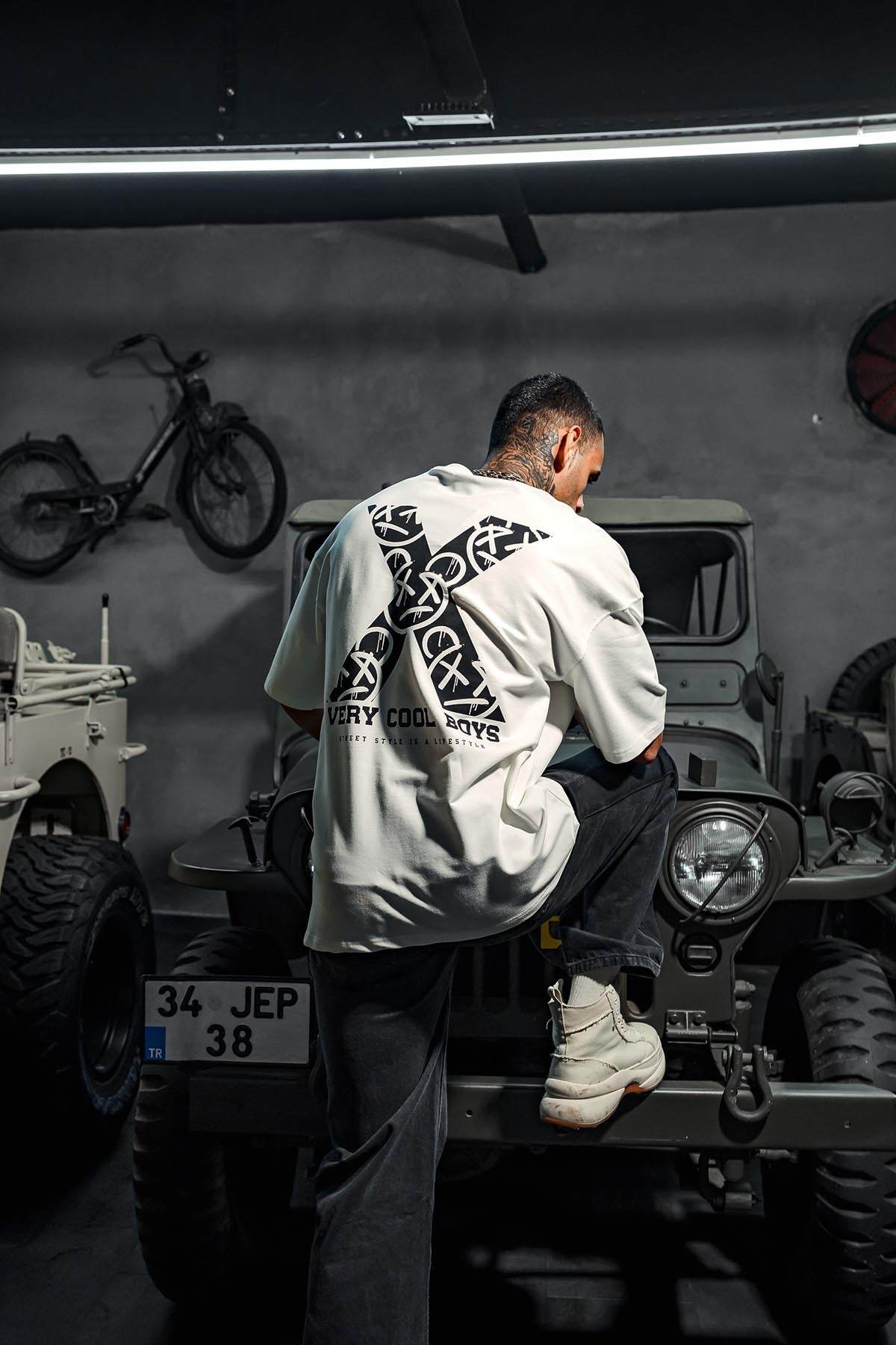 X Very Cool Printed Oversize White T-Shirt