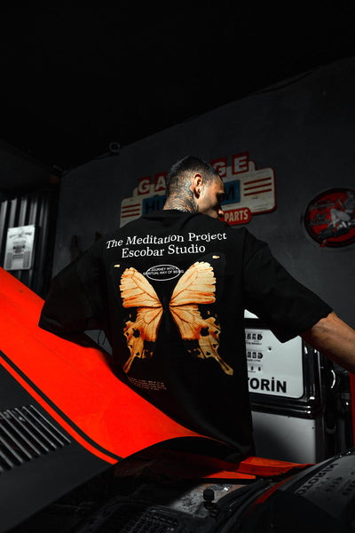 The Mediation Butterfly Oversize Black T-shirt