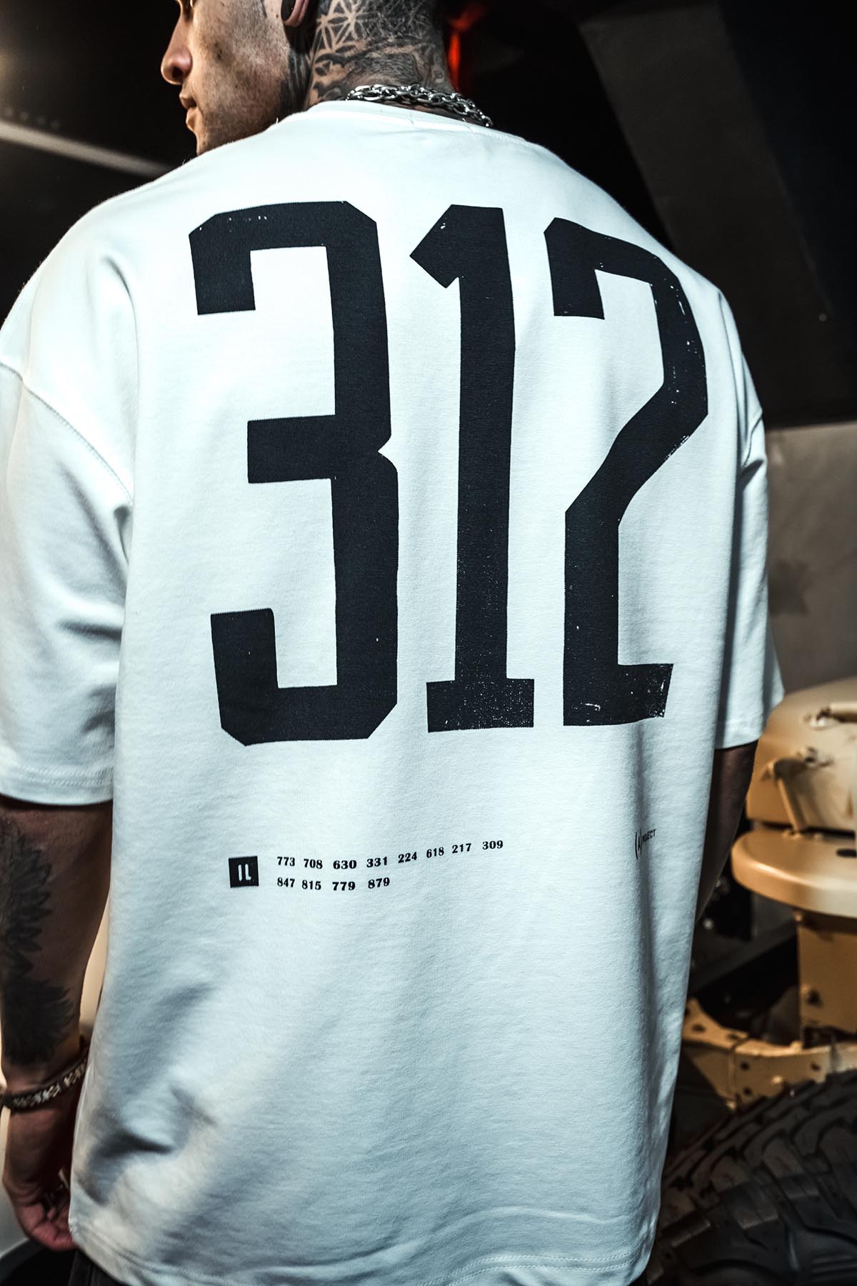 312 A Project Baskılı Oversize Beyaz T-Shirt