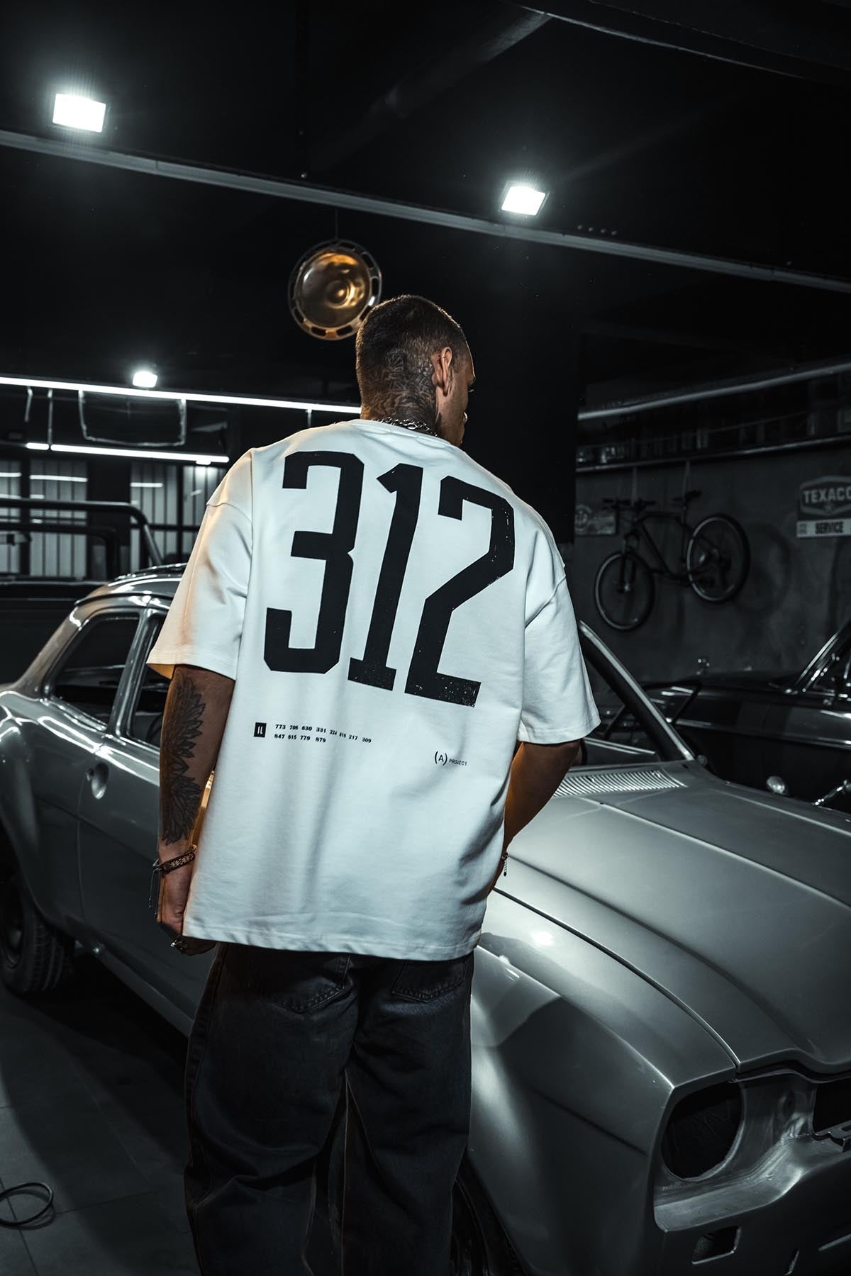 312 A Project Baskılı Oversize Beyaz T-Shirt