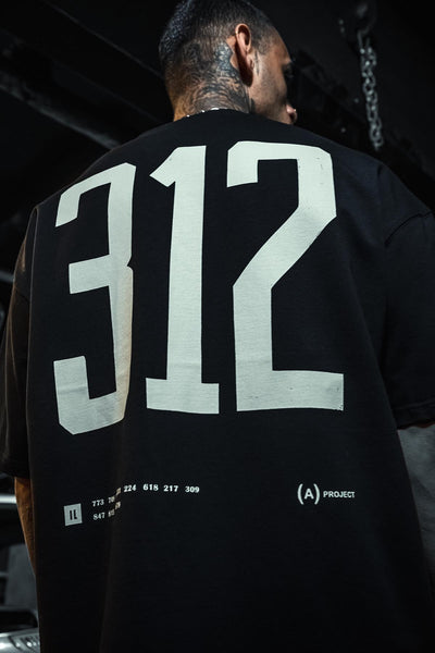 312 A Project Printed Oversize Black T-Shirt