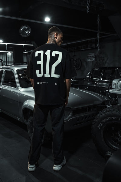 312 A Project Printed Oversize Black T-Shirt