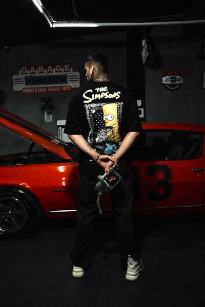 The Simpsons Patchwork Oversize Black T-shirt