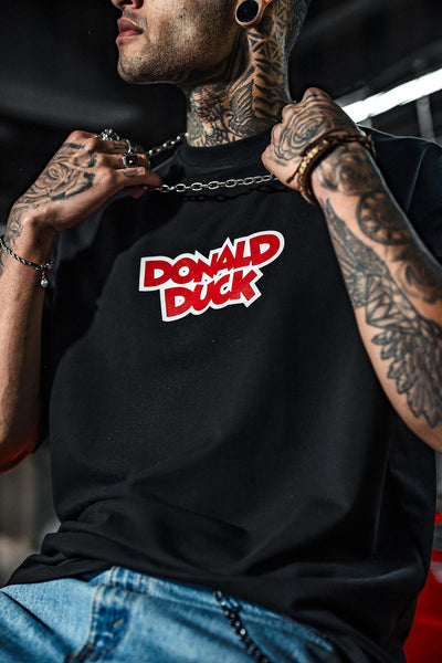 Donald Duck Patch Oversize Black T-shirt