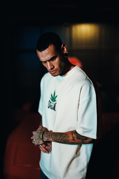 Don’t Panic Baskılı Oversize Beyaz T-Shirt