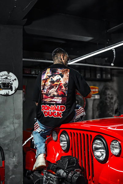 Donald Duck Patch Oversize Black T-shirt