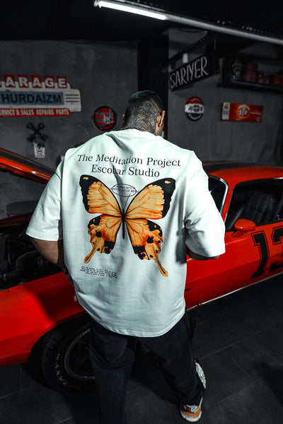 The Mediation Butterfly Oversize White T-shirt