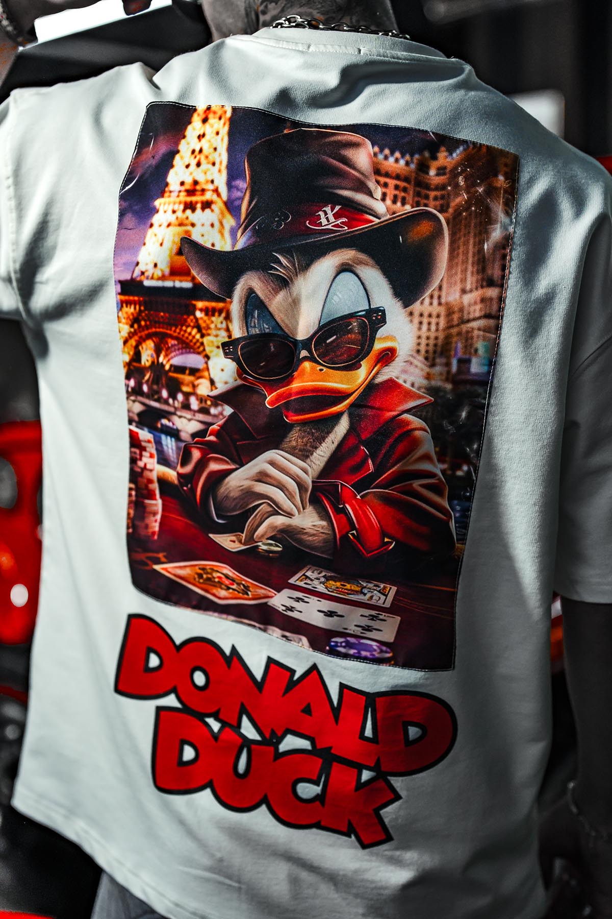 Donald Duck Patchli Oversize Beyaz Tshirt