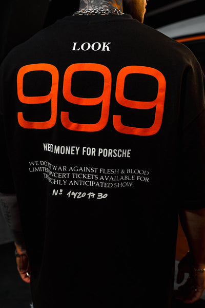 999 Printed Oversize Black T-Shirt
