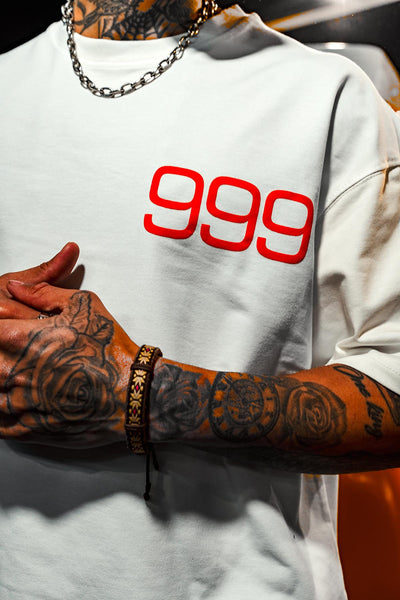 999 Printed Oversize White T-Shirt