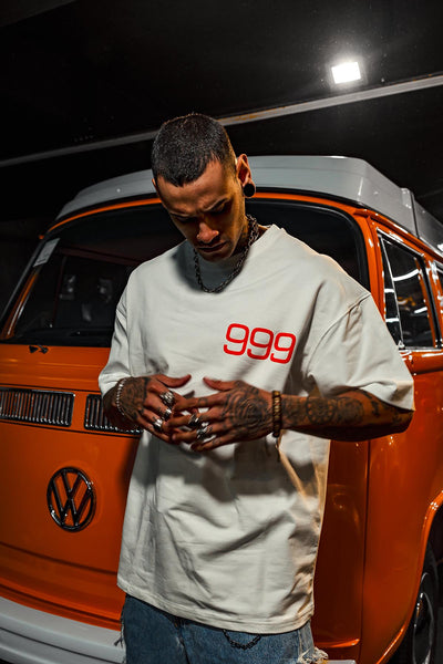 999 Printed Oversize White T-Shirt