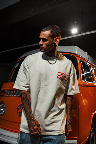 999 Printed Oversize White T-Shirt