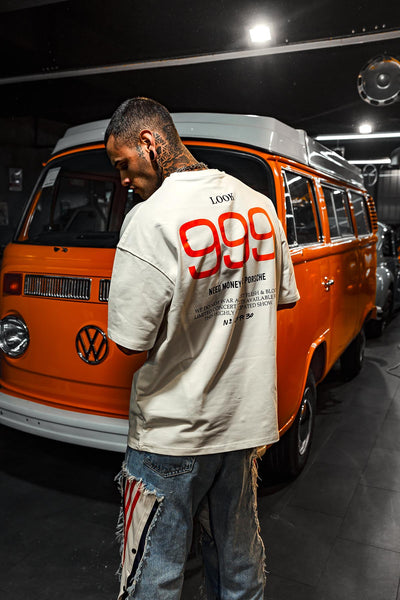 999 Printed Oversize White T-Shirt