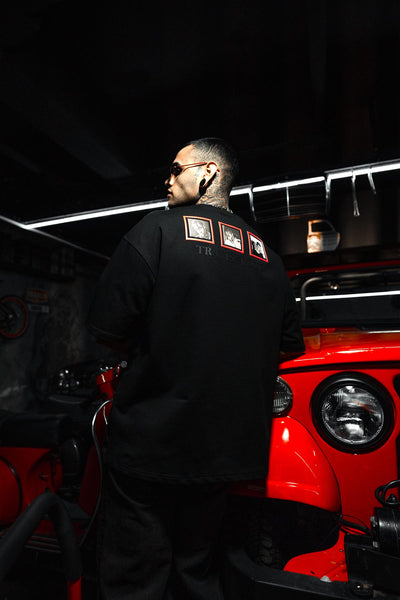 Travis Scott Silicone Printed Oversize Black T-shirt