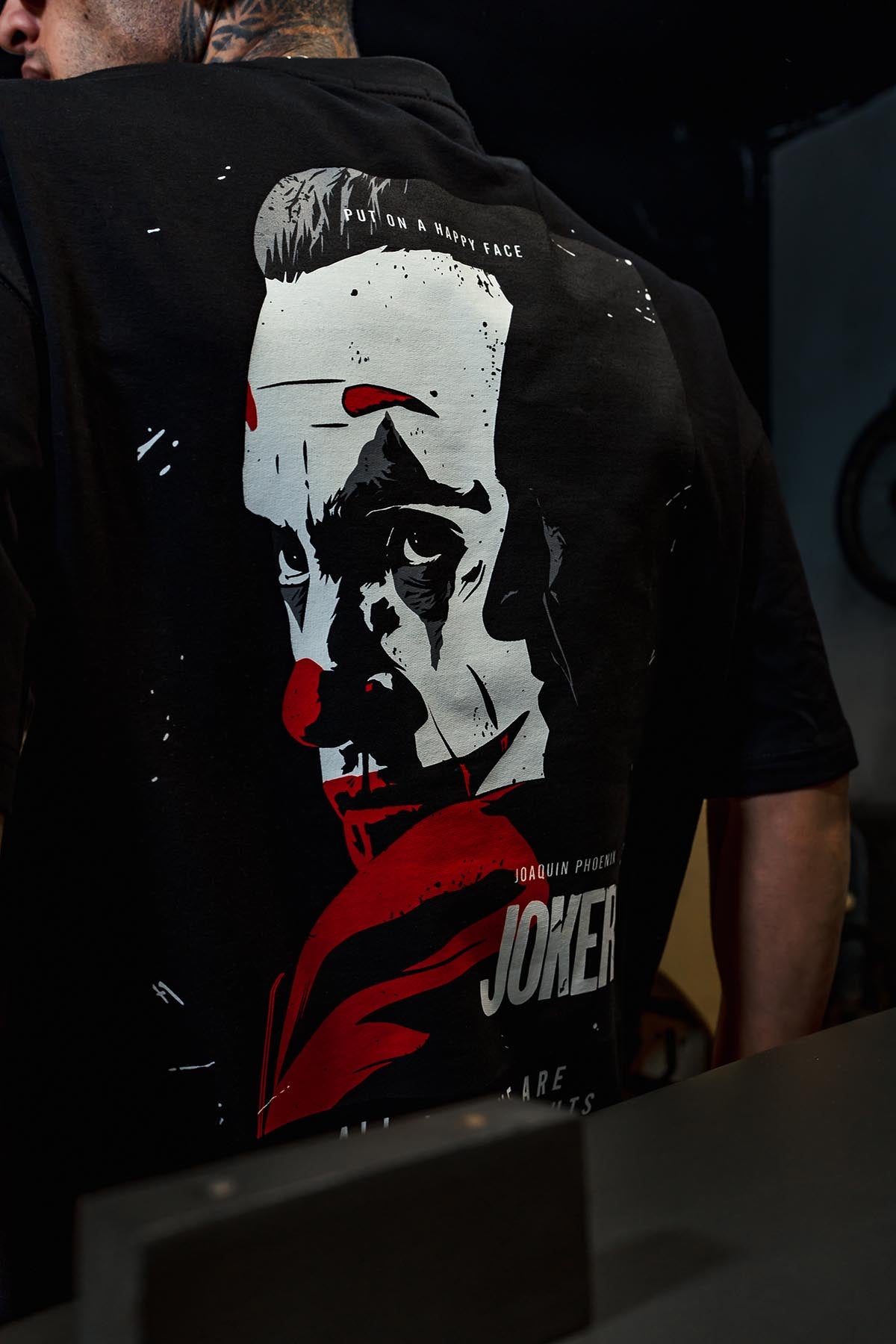 Joker All Have Baskılı Oversize Siyah T-Shirt