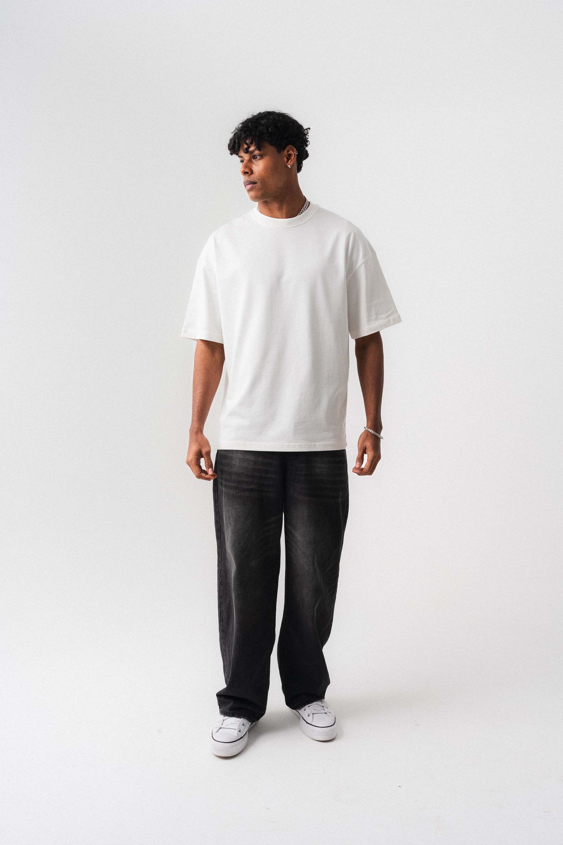 Oversize Basic Beyaz T-Shirt