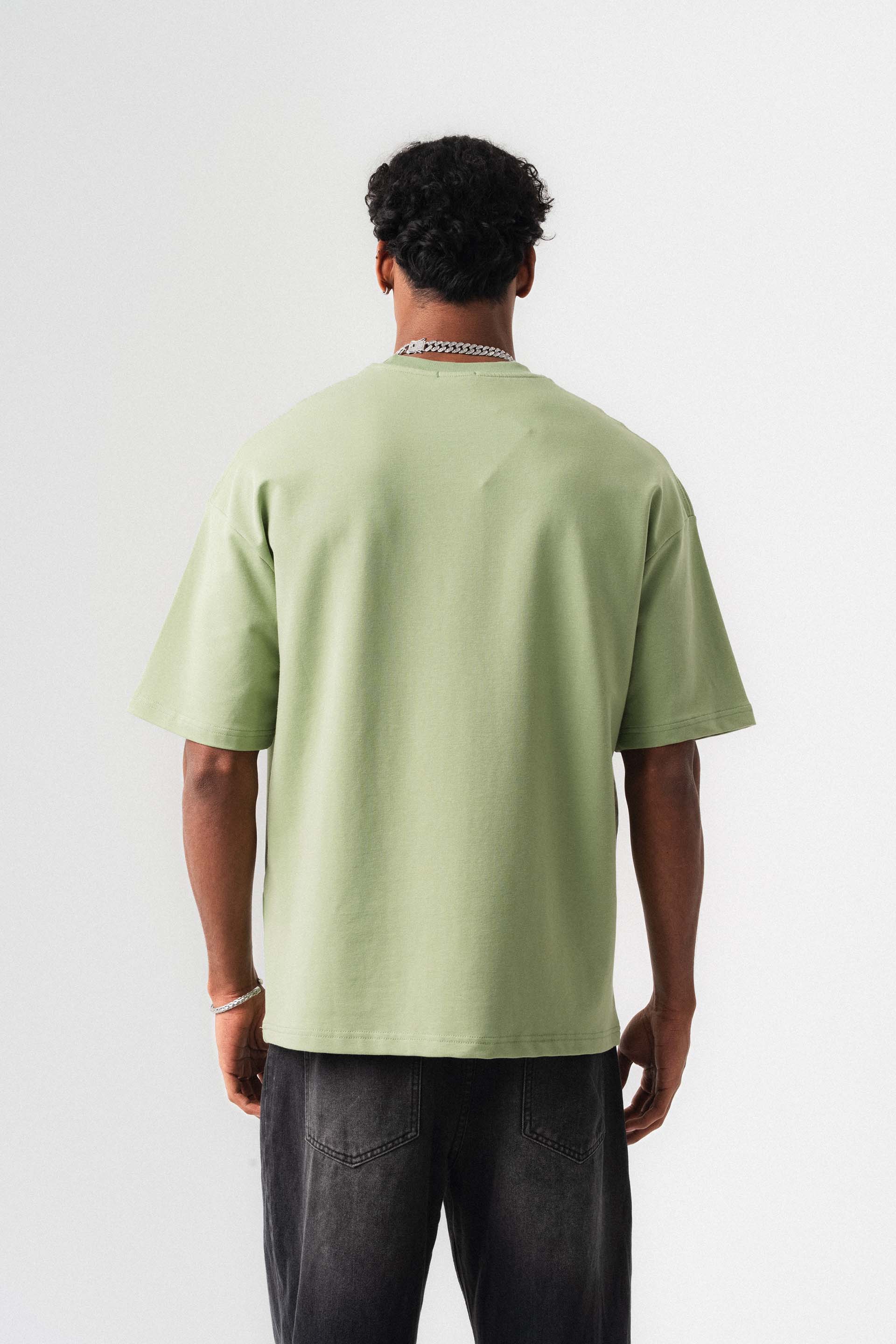 Oversize Basic Açık Yeşil T-Shirt