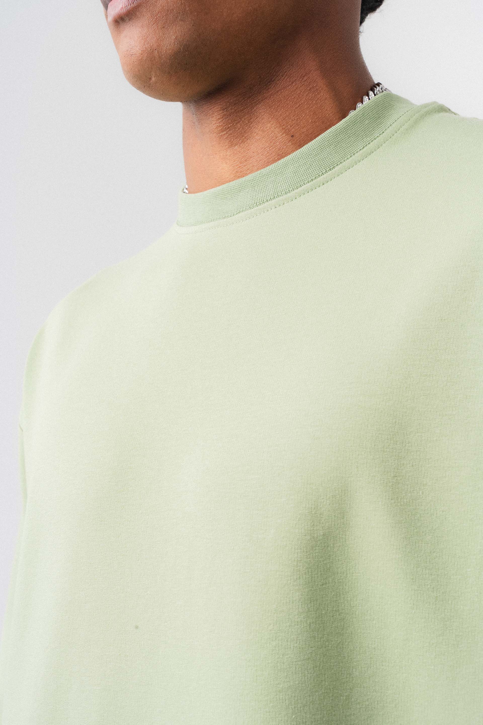 Oversize Basic Açık Yeşil T-Shirt