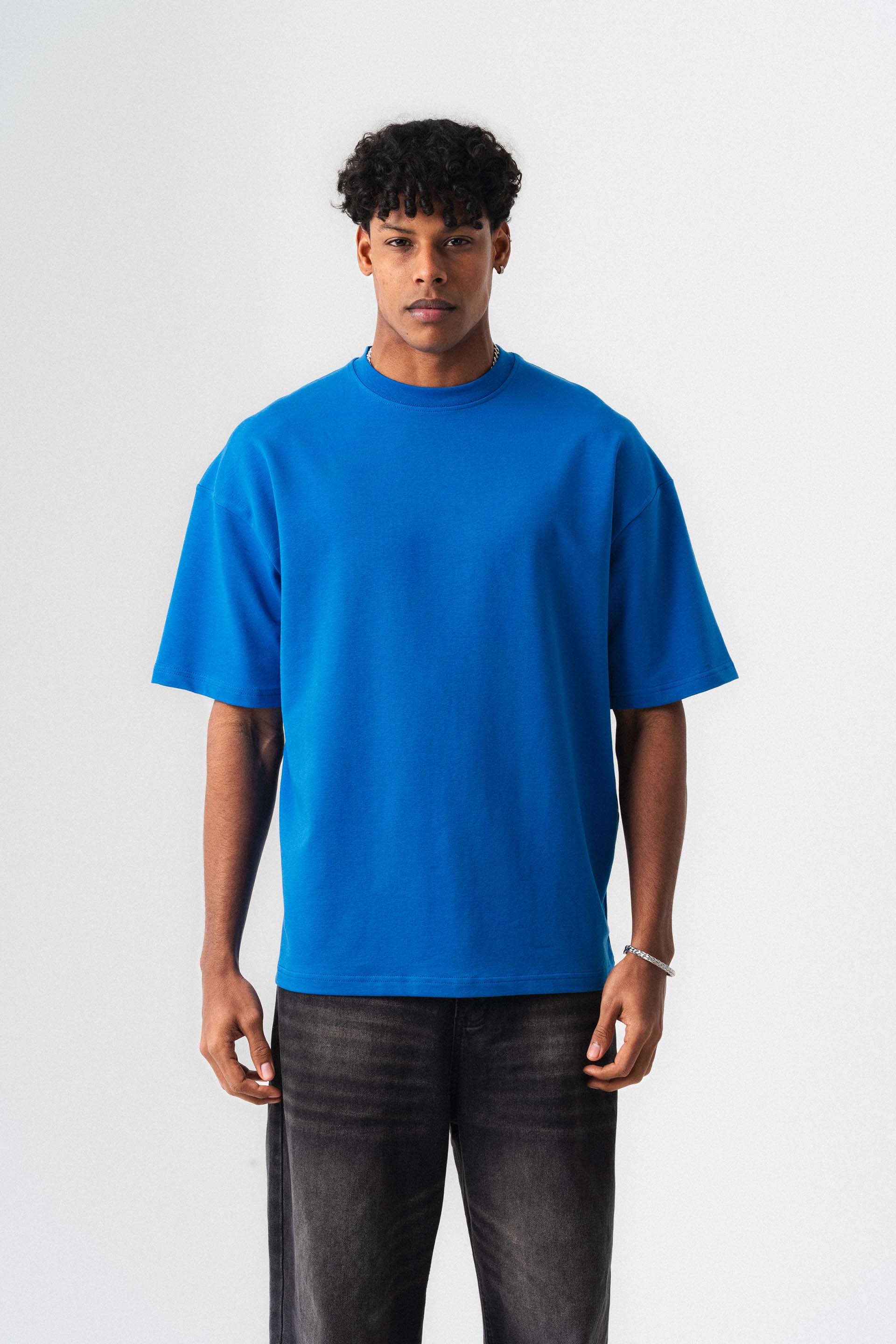 Oversize Basic Mavi T-Shirt