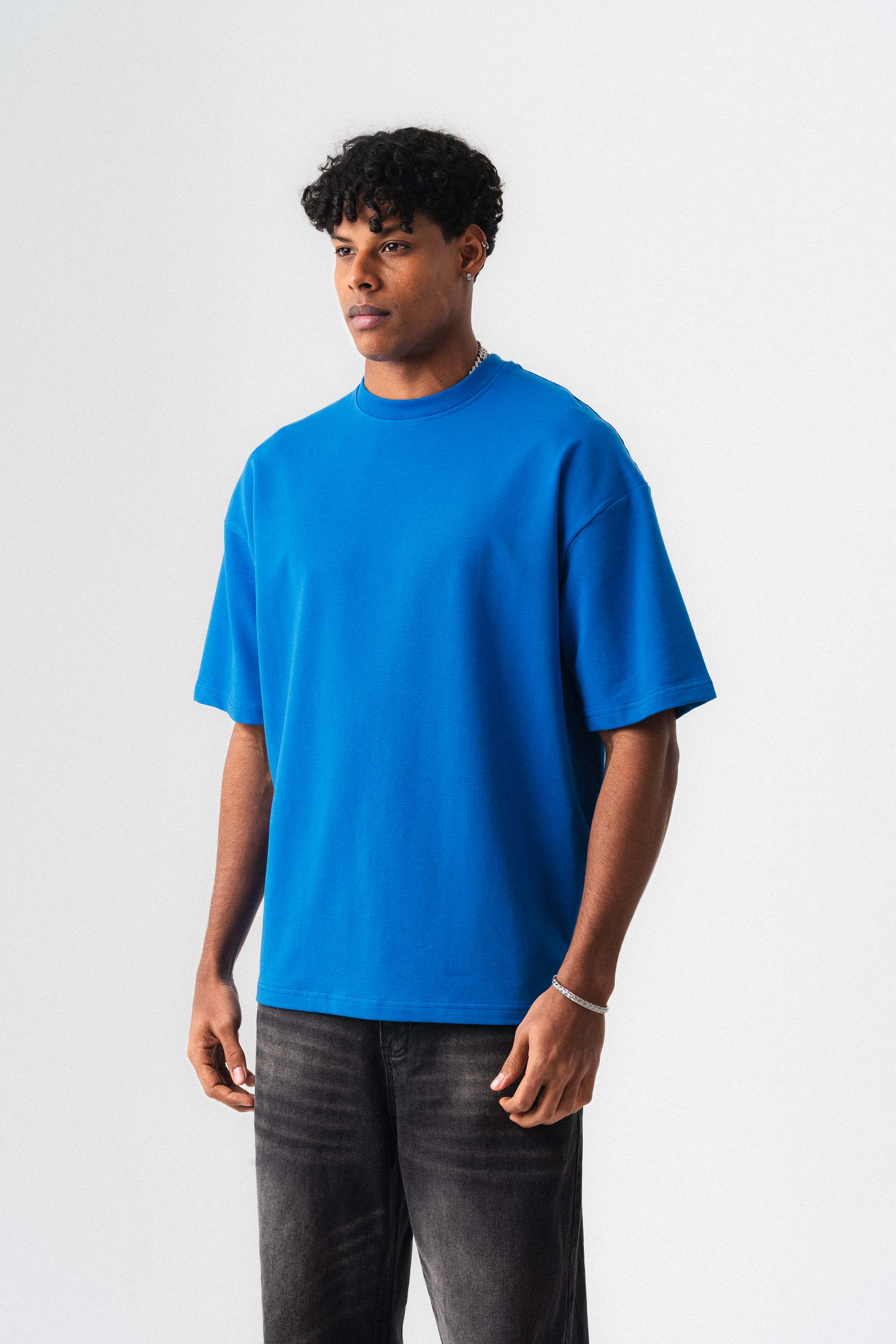 Oversize Basic Mavi T-Shirt