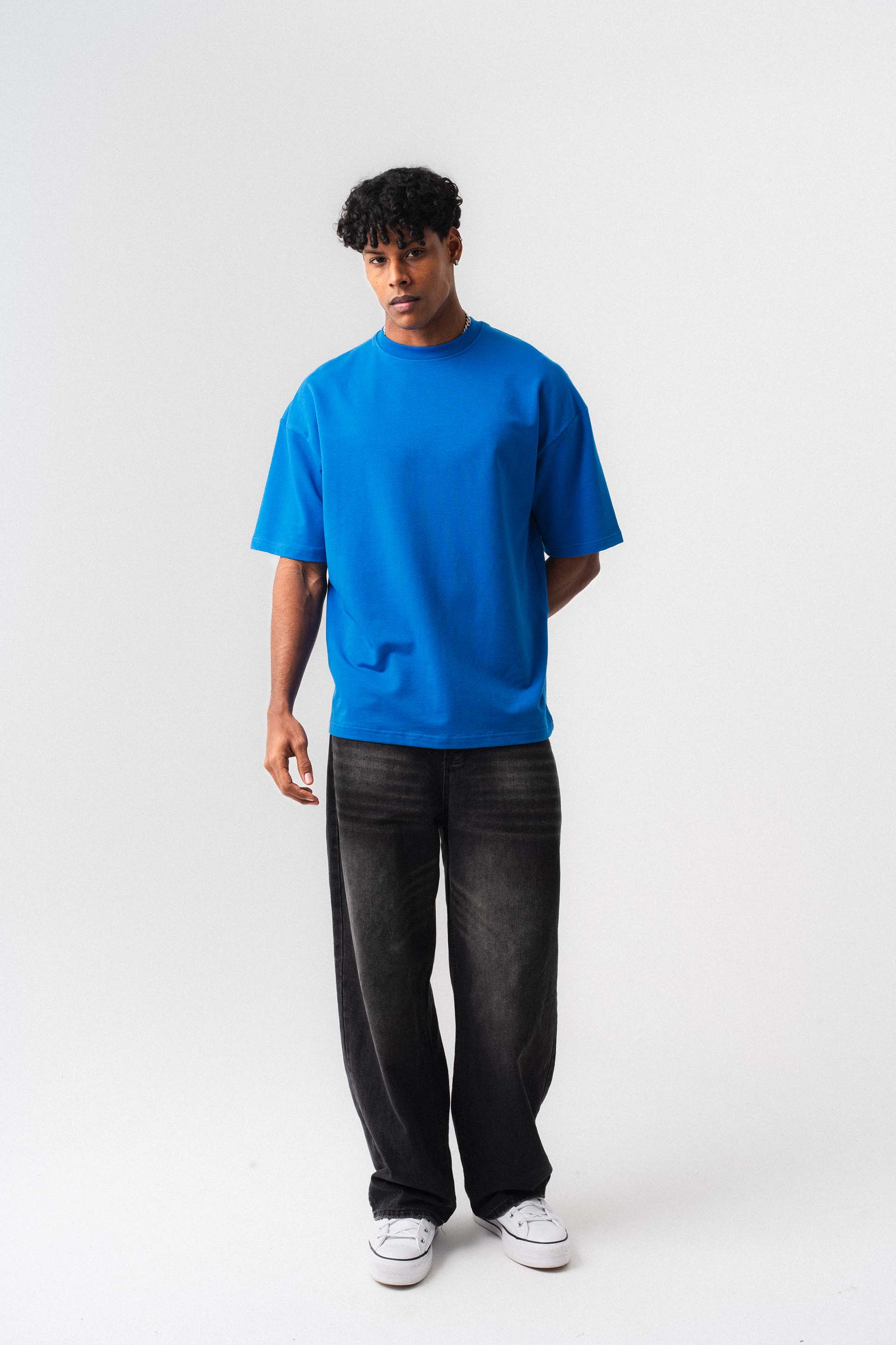 Oversize Basic Mavi T-Shirt