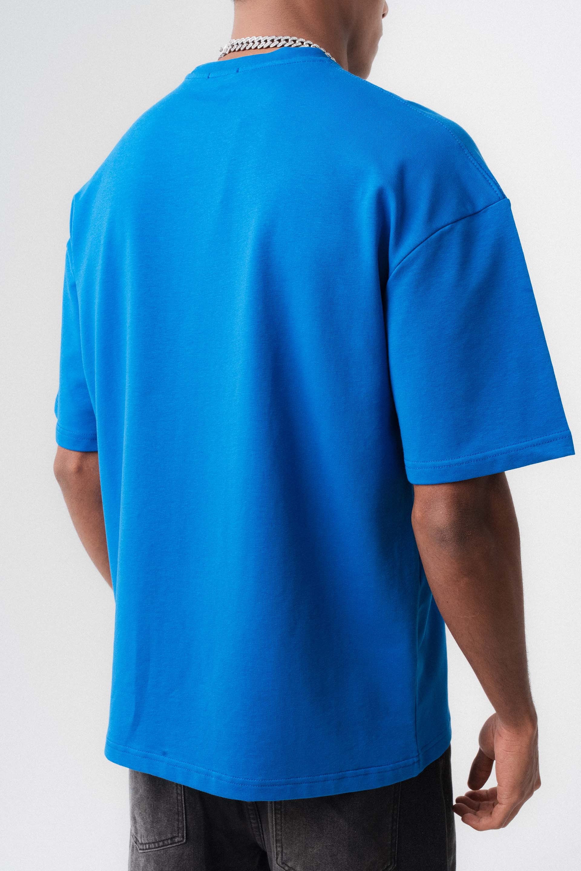 Oversize Basic Mavi T-Shirt