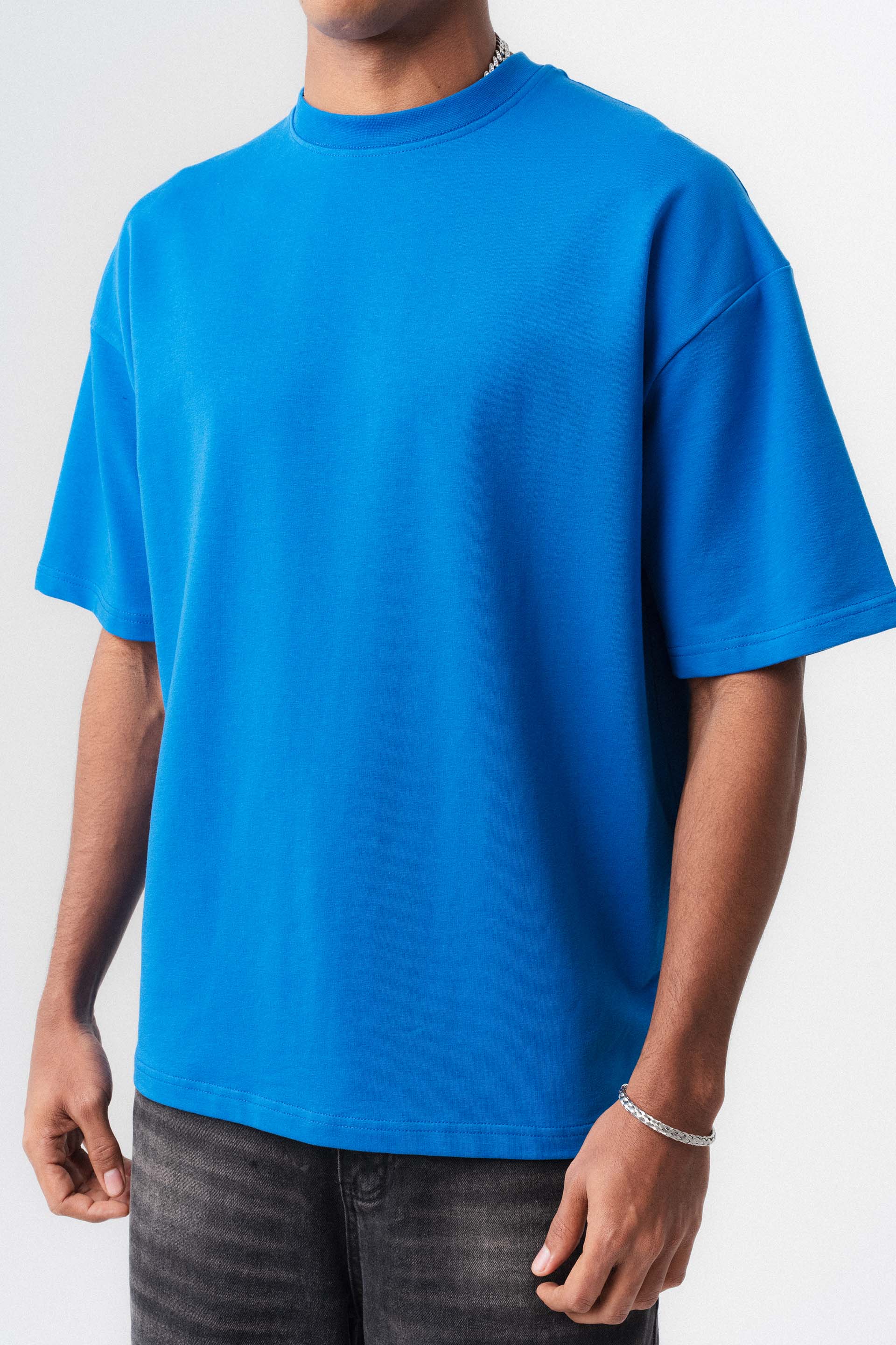 Oversize Basic Mavi T-Shirt