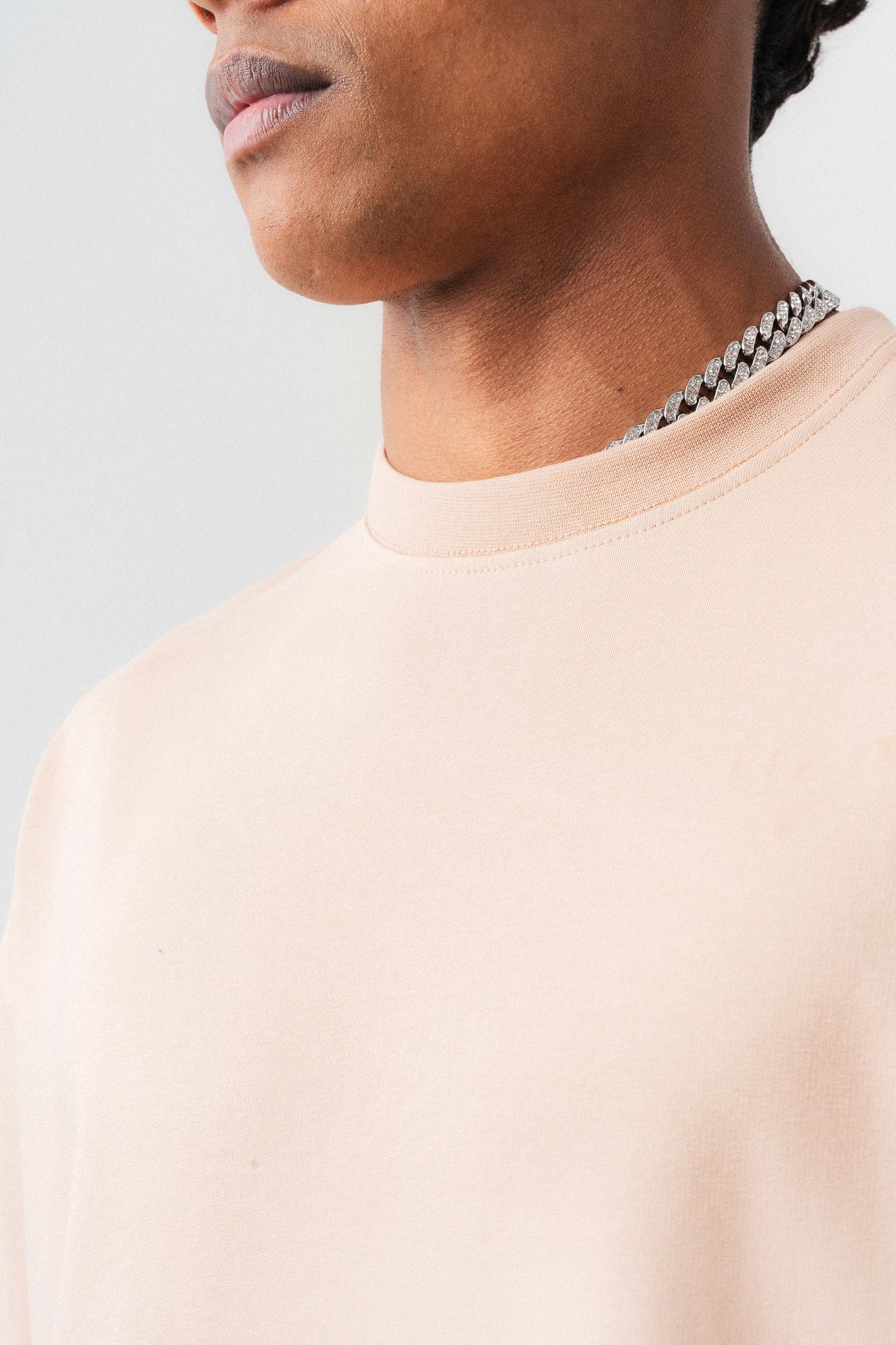 Oversize Basic Açık Bej T-Shirt