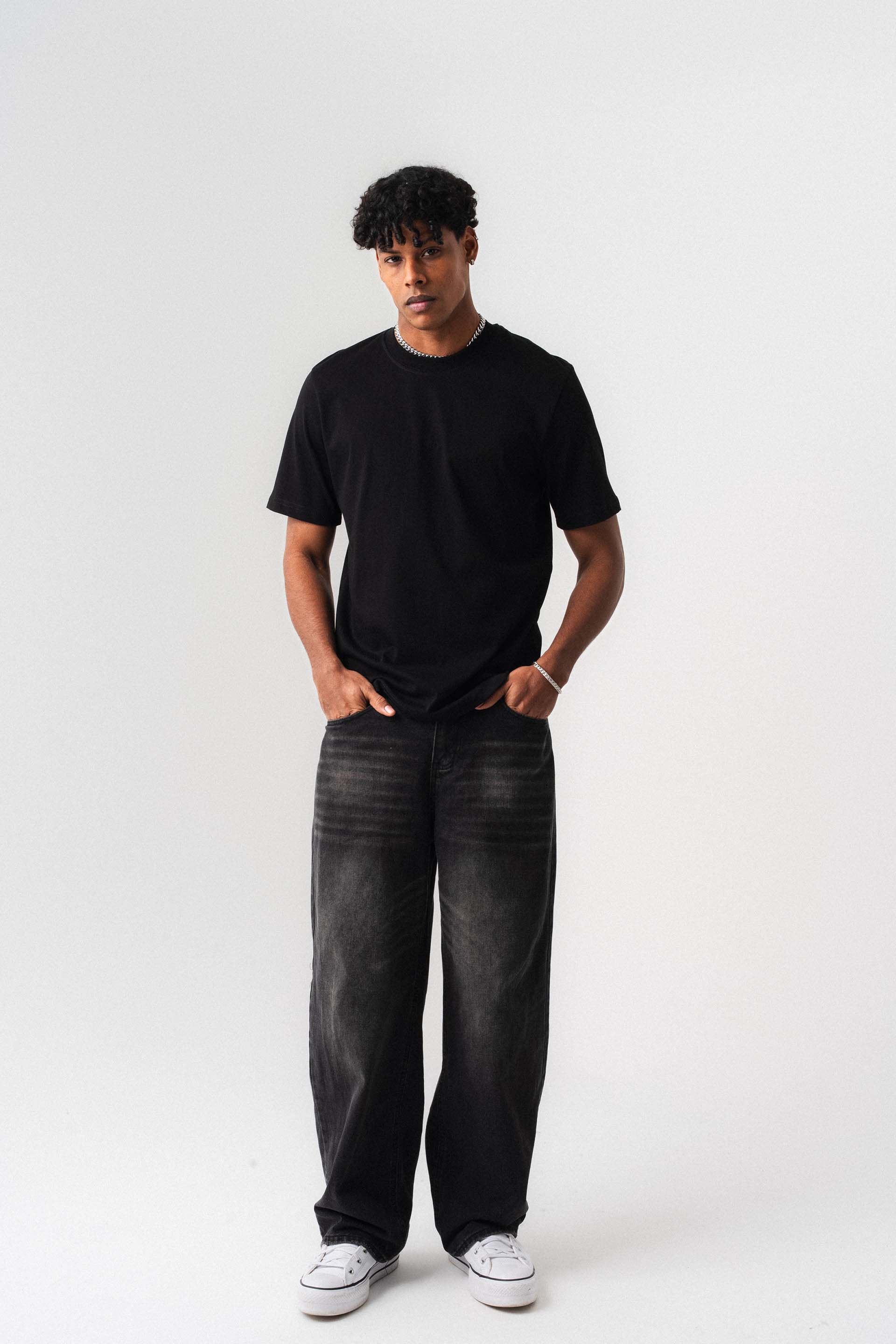 Oversize Basic Siyah T-Shirt