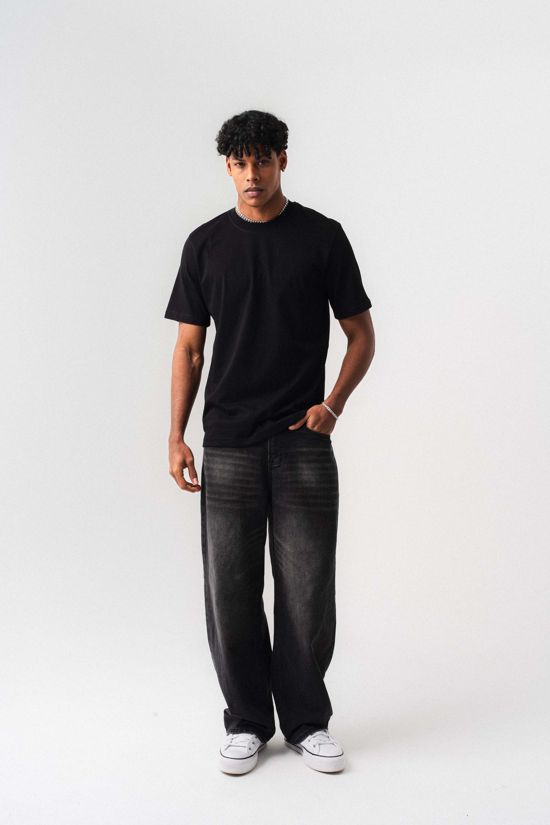 Oversize Basic Siyah T-Shirt