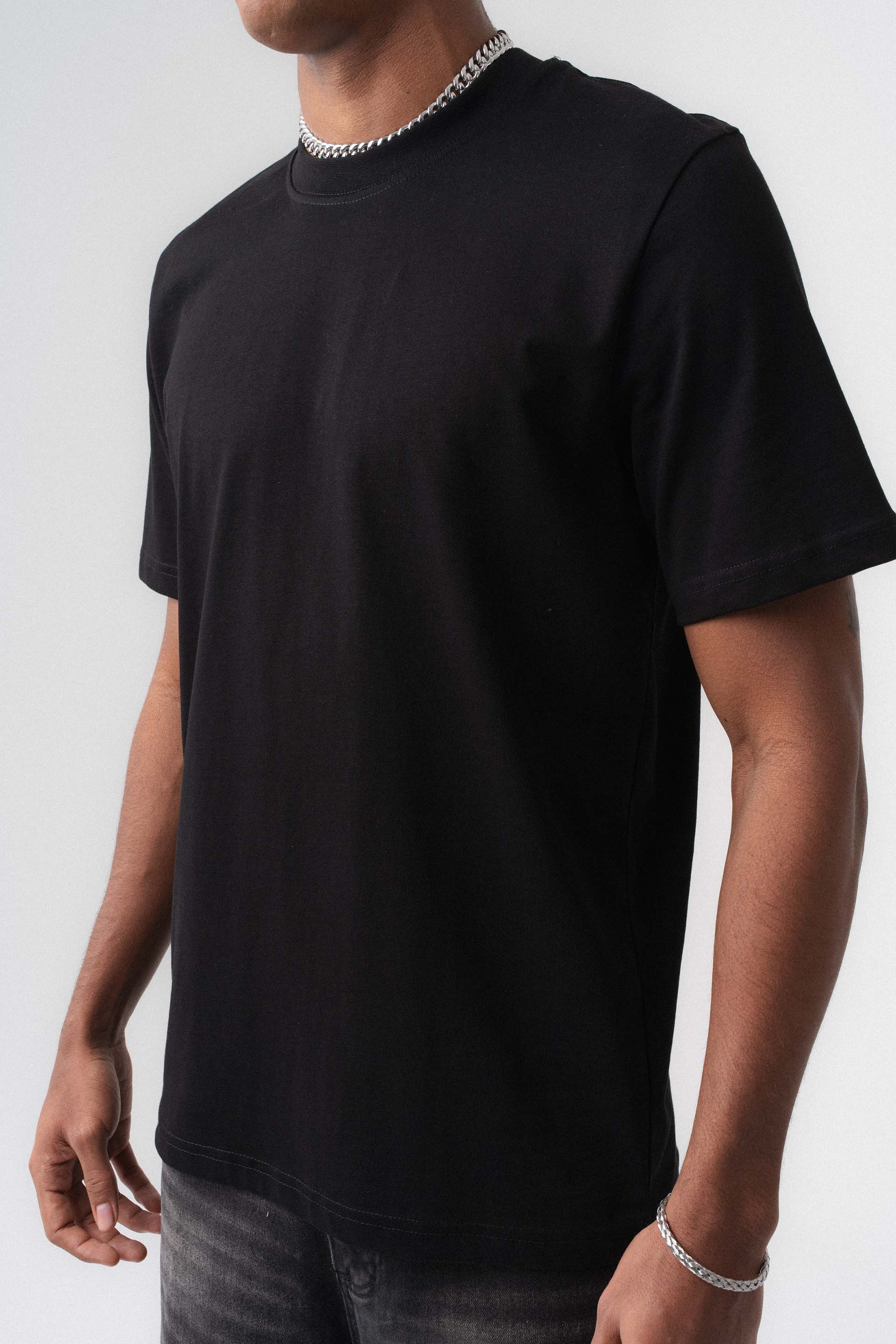 Oversize Basic Siyah T-Shirt