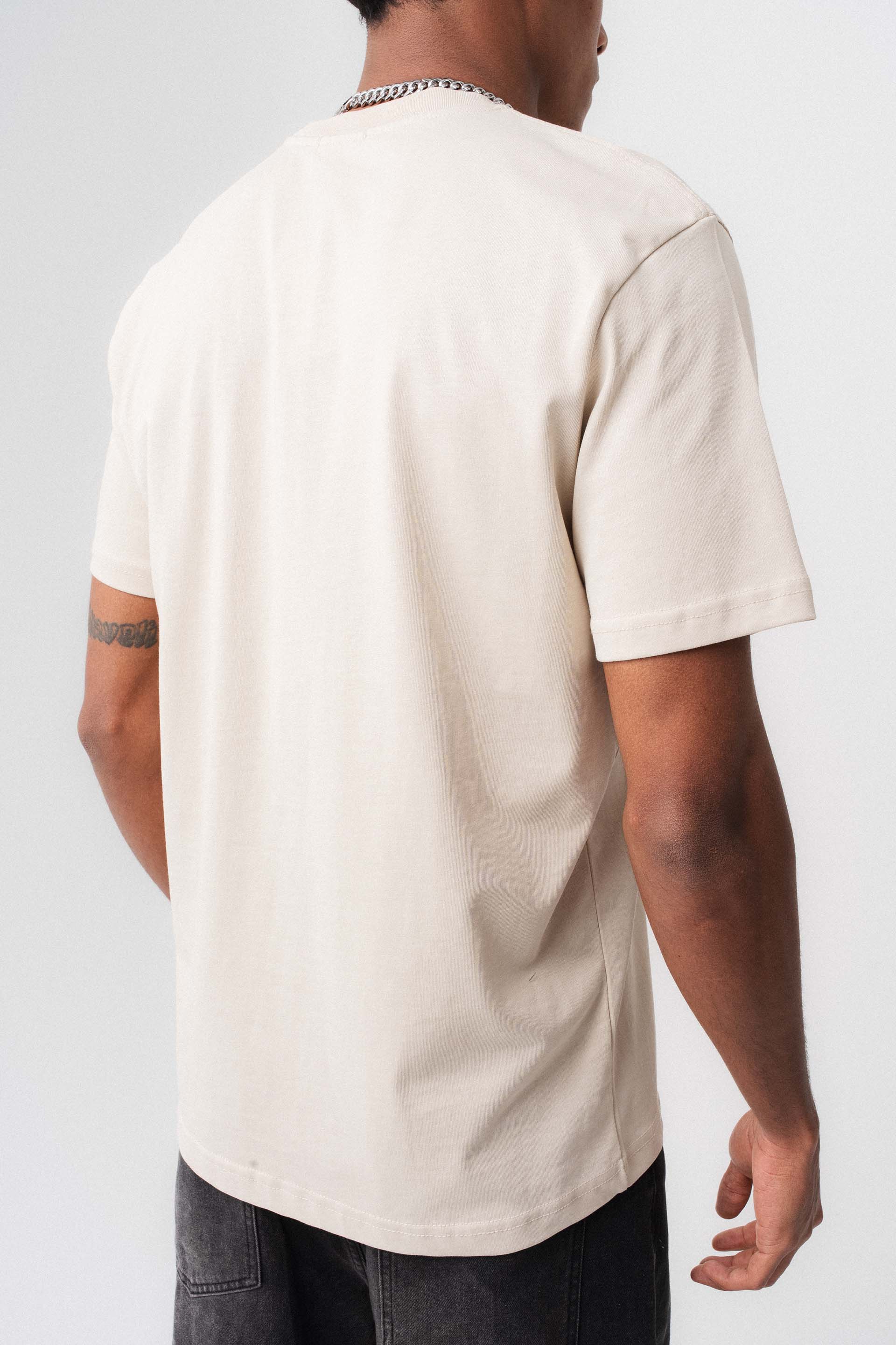 Oversize Basic Krem T-Shirt