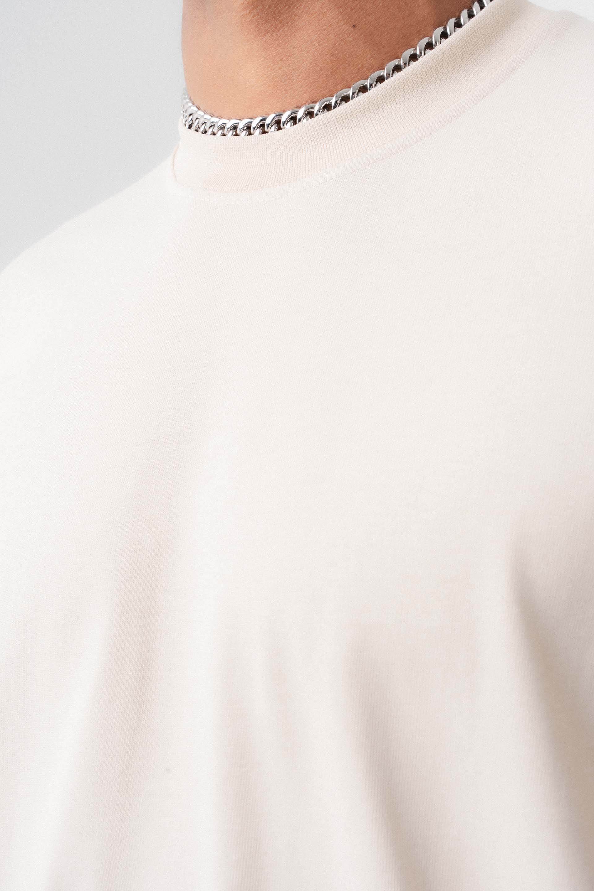 Oversize Basic Krem T-Shirt