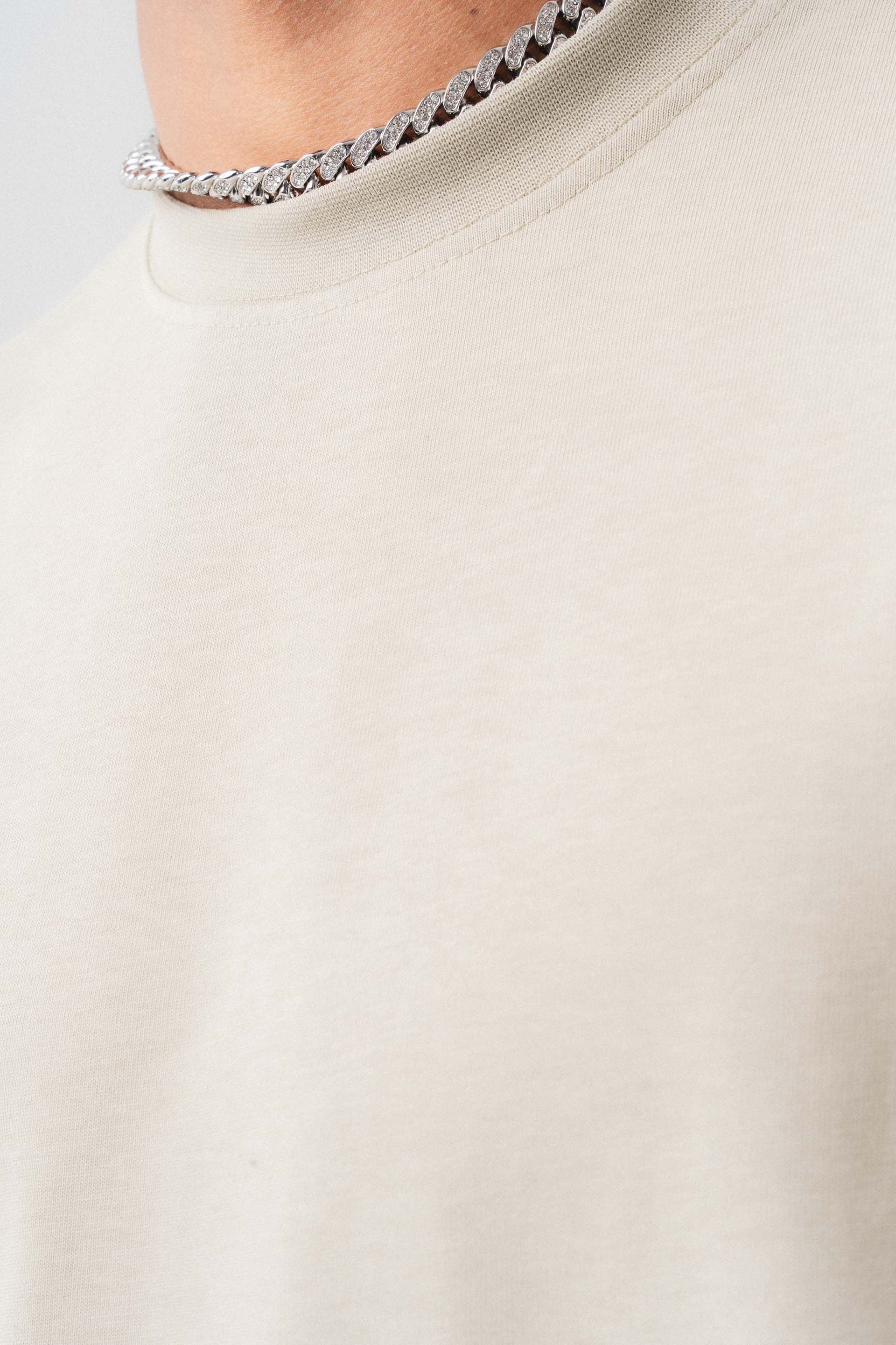 Oversize Basic Bej T-Shirt