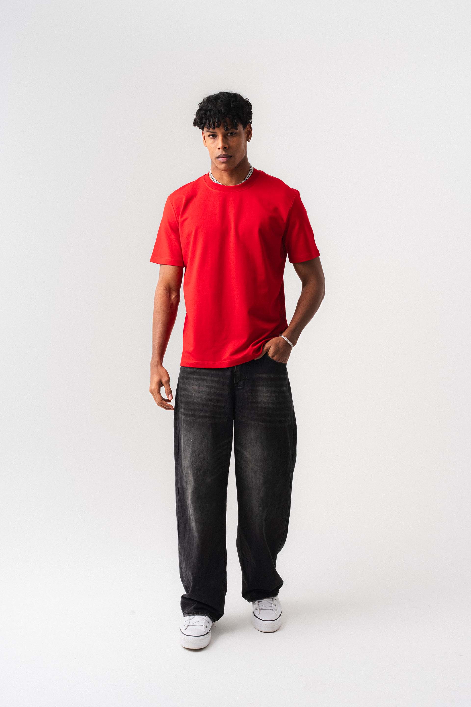 Oversize Basic Kırmızı T-Shirt