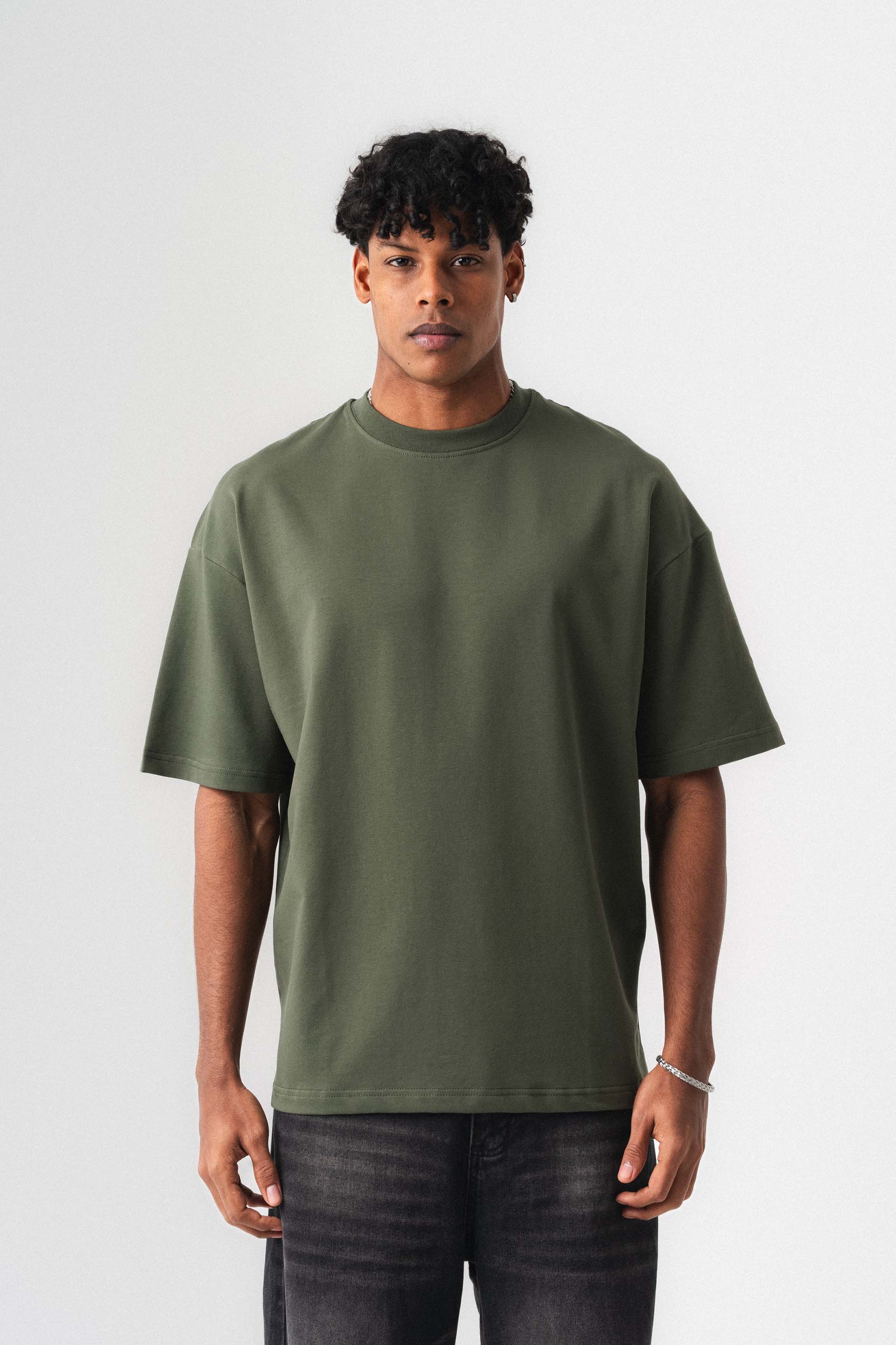 Oversize Basic Haki T-Shirt
