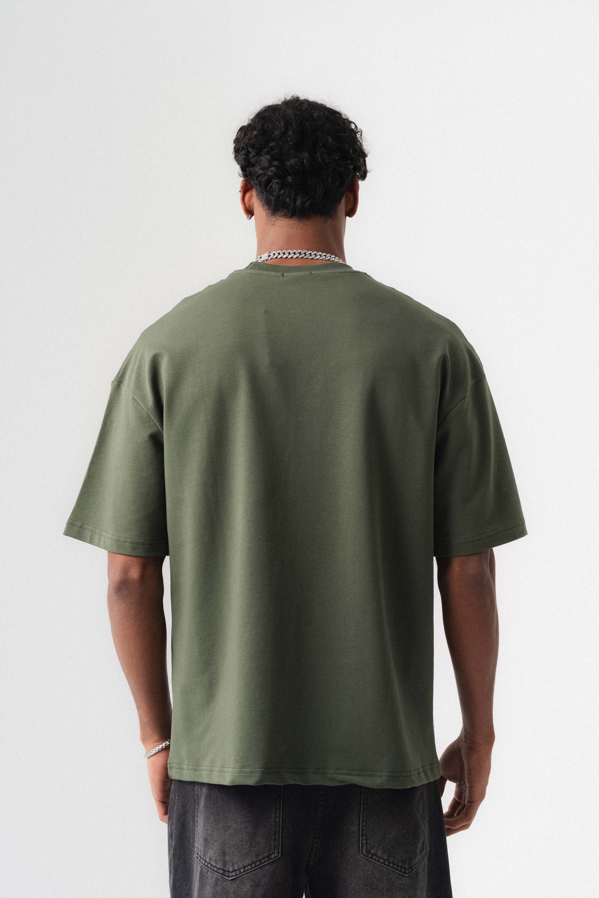 Oversize Basic Haki T-Shirt