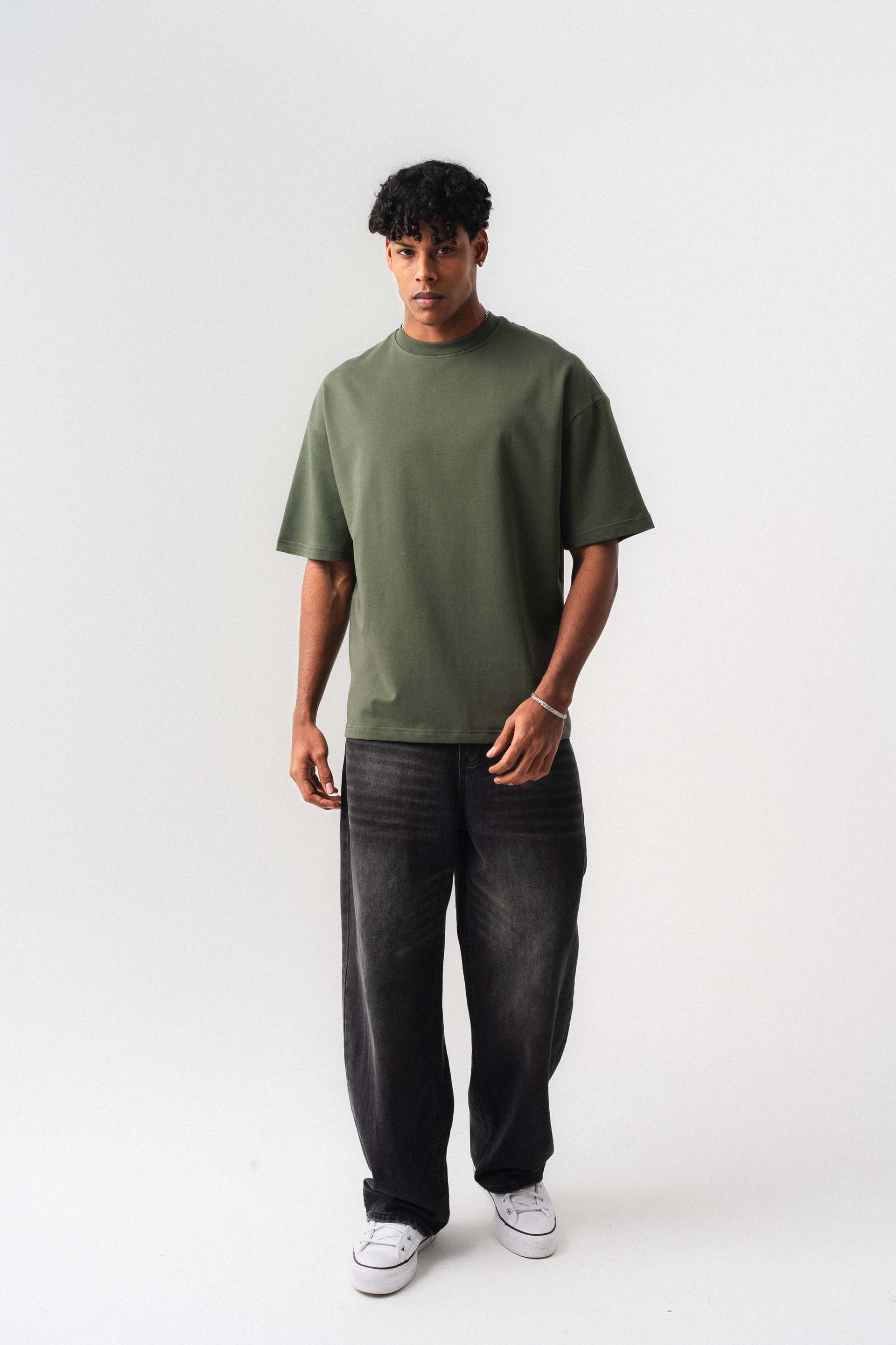 Oversize Basic Haki T-Shirt