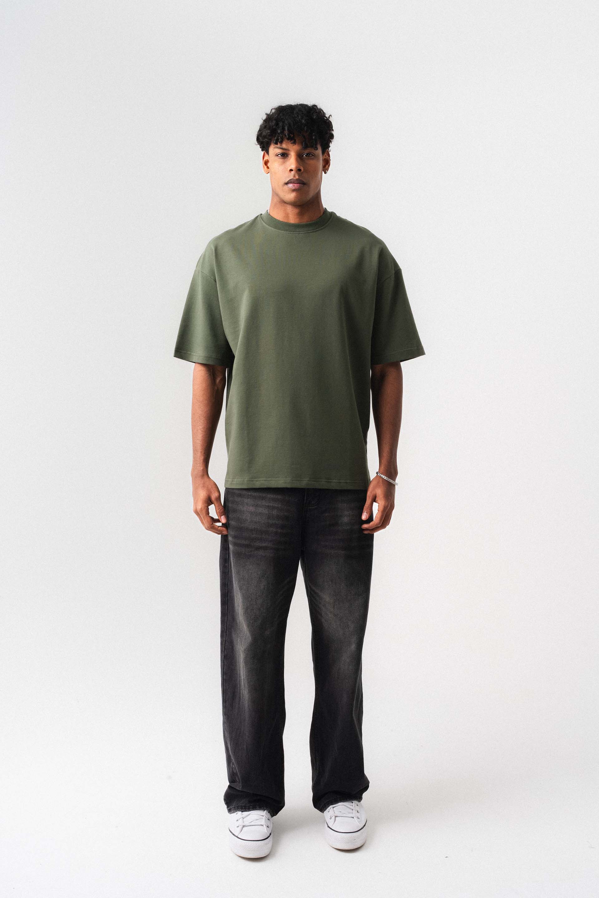 Oversize Basic Haki T-Shirt