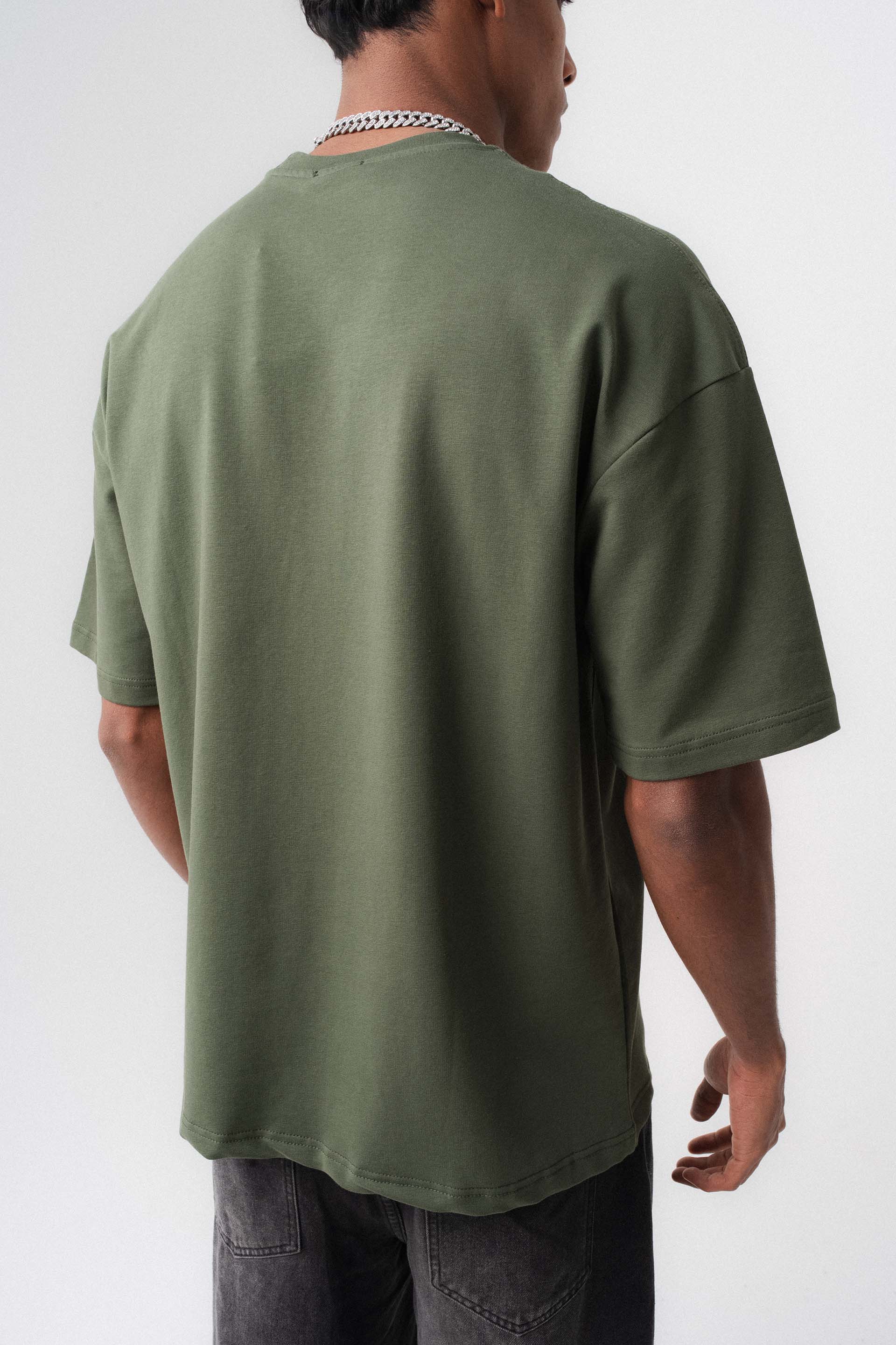 Oversize Basic Haki T-Shirt