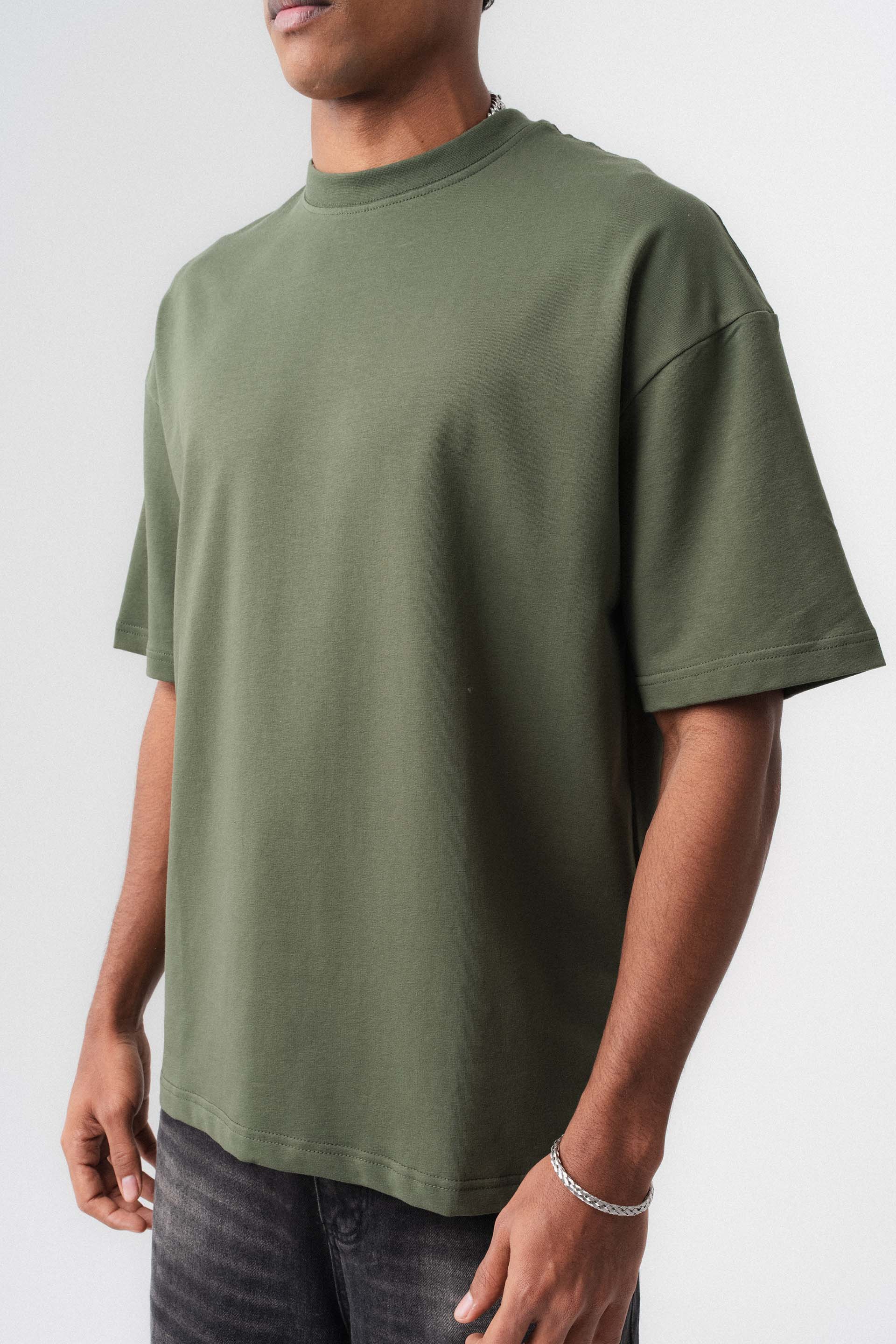 Oversize Basic Haki T-Shirt