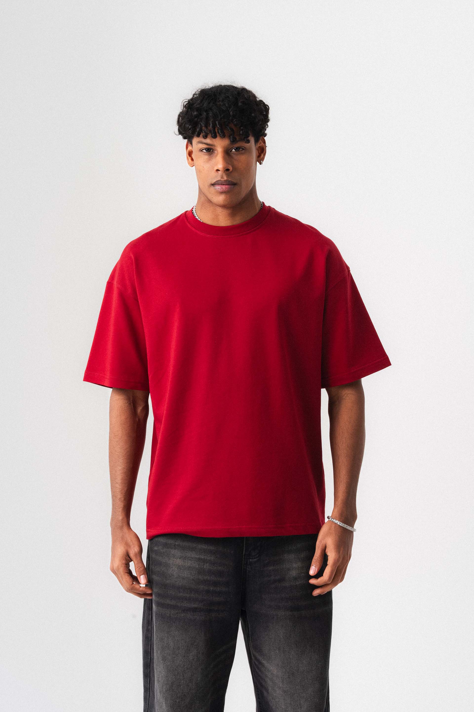 Oversize Basic Kırmızı T-Shirt